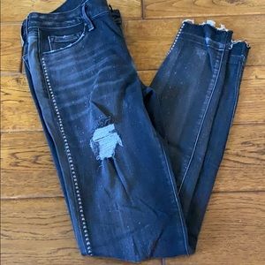 Black washed vintage stretch jeans. Size 27